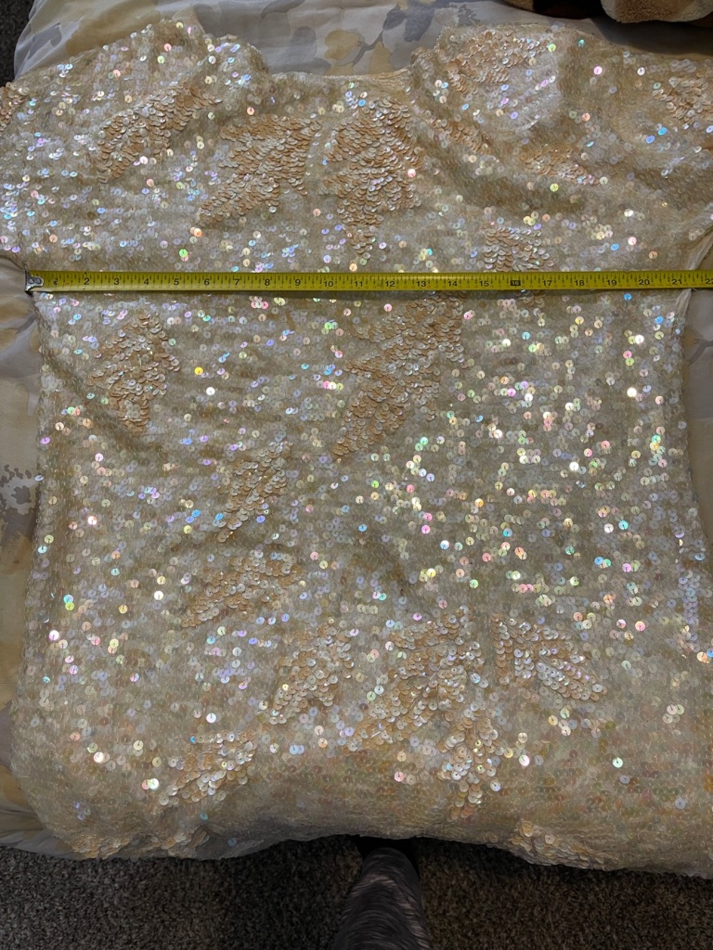 All silk sequins dress Women’s L XL iridescent - Picture 10 of 11